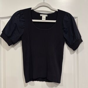 Design History puff sleeve knit top NWOT